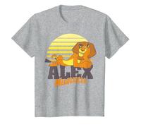 Madagascar Alex The Lion Striped Sunset Poster T-Shirt, Enfant, Gris Chiné, 4 Ans