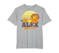 Madagascar Alex The Lion Striped Sunset Poster T-Shirt, Homme Grandes Tailles, Gris Chiné, 2X Tall