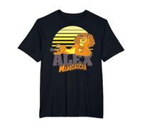 Madagascar Alex The Lion Striped Sunset Poster T-Shirt, Homme Grandes Tailles, Noir, 2X Tall
