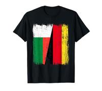 Madagascar Allemagne Demi Drapeau Malgache Patrimoine Allemand T-Shirt
