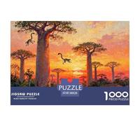 Madagascar Avenue Baobab Coucher du Soleil Puzzle en Bois Imperméable DIY Puzzles De 1000 Pièces pour Adultes Cadeaux Impossible De Décoration pour La Maison