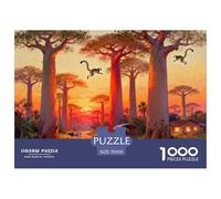 Madagascar Avenue Baobab Coucher du Soleil Puzzle en Bois Imperméable Puzzles De 1000 Pièces pour Adultes Défi Et Casse-tête Jeux Éducatifs