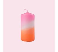 Madam ERLE - Bougie pilier Dipdye rose fluo orange Ø 6 cm - Hauteur 12 cm Grande bougie pilier