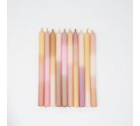 MADAM ERLE Lot de 10 bougies à tige fines Dipdye Finnja - Bougies faites à la main - Couleurs pastel - Beige - Longue durée de combustion - Bougies décoratives - Décoration de salon - Excellente idée