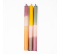 MADAM ERLE Lot de 3 bougies Dipdye Jana - Bougies extra longues faites à la main - Durée de combustion de 13 h - Couleurs d'automne - Bougies décoratives - Idée cadeau