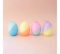 Madam ERLE - Lot de 4 bougies à œufs Dipdye | MAJA | œufs de Pâques | Multicolore avec dégradé de couleur pastel fluo | Bougie à œufs