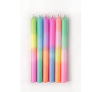 MADAM ERLE Lot de 6 bougies Dipdye Liva - Fabriquées à la main - Extra longues - Couleurs pastel fluo - Multicolore - Longue durée de combustion - Bougies décoratives - Décoration de salon - Idée