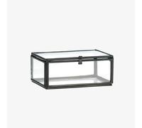 Madam Stoltz Petite boîte de rangement rectangulaire en verre noir