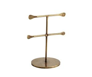 Madam Stoltz Présentoir à bijoux 2 étages en or forgé