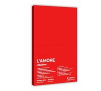 Madame Art Poster Hip Hop Music Album L'AMORE Liste de pistes Élégant Rappeur Chanteur Cadeau Décoration de Salle de Rap Poster Toile Décoration Murale Impression Tableaux pour Salon Chambre 24x