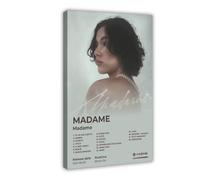 Madame Art Poster Hip Hop Music Album MADAME Liste de pistes Élégant Rappeur Chanteur Cadeau Décoration de Salle de Rap Poster Toile Décoration Murale pour Salon Chambre 30,5 x 2,5 cm
