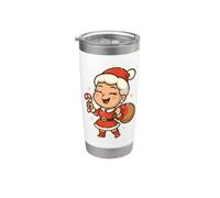 Madame Claus Candy Cane Cheer Gobelet isotherme en acier inoxydable double paroi