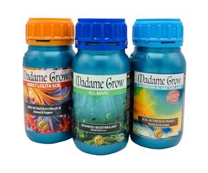 Madame Grow -Engrais naturel de Croissance et de Floraison - Enrichit et Protège - pour Tous Types de Graines - 3 x 250ml