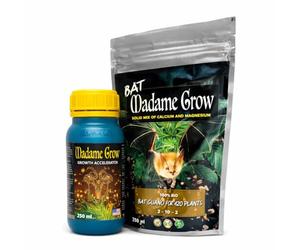 MADAME GROW Kit Deep Root Growth Accelerator 250 ml + Bat Guano 500 g, Engrais d'Enracinement et de Floraison des Plantes, Fertilisant pour Plantes, Stimulateur de Croissance, Enrichit le Substrat