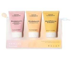 Madame la Présidente - Trousse de voyage cheveux bouclés - Shampoing anti chute cheveux bouclés - Masque antichute hydratant nutri actif - Définisseur de boucles