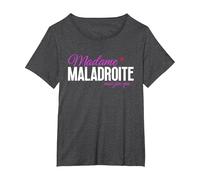 Madame maladroite mais Pas Que Cadeau Femme T-Shirt, Femme Grandes Tailles, Chiné Foncé, 1X