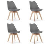 MADAME MEUBLE | Lot de 4 chaises de salle à manger | MARK | Pieds en Bois Massif | Scandinave | ANTRACITE H: 82 x L:49 x P: 52 cm