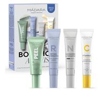 MÁDARA Botanic Activist Mini Kit de Renouvellement 4 étapes - Exfoliant AHA Alternative au Rétinol, Sérum Niacinamide & Crème Vitamine C - Cadeau de Soins de la Peau Naturels Parfait pour Noël