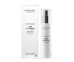 MADARA Organic Skin Care TIME MIRACLE Age Defense Crème de Jour - Hydratation Anti-Âge avec Acide Hyaluronique, Antioxydants et Eau de Bouleau pour une Peau Éclatante, 50 ml
