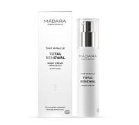MÁDARA Organic Skincare | Crème de nuit Time Miracle Total Renewal - 50 ml, à l'acide hyaluronique multimoléculaire et au Physio-Zinc équilibrant, à base d'eau de bouleau nordique, vegan.