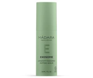 MÁDARA Organic Skincare | Sérum Éclat Peptide EXOSOME LONGEVITY 30 ml - Sérum anti-âge aux peptides, postbiotiques et exosomes végétaux. Raffermit la peau, renforce la barrière cutanée et l'hydrate.