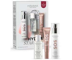 MÁDARA SOS HYDRA Star Collection Coffret cadeau 3 pièces avec eau micellaire 50 ml, sérum hydratant réparateur 20 ml et crème de recharge 50 ml