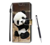 MadBee Coque Compatible avec iPhone 13 Pro Max 6,7 Pouces, Imprimé Coloré Motif Portefeuille Housse en Cuir synthétique avec Support et Cartes Compartiments pour iPhone 13 Pro Max (Panda)