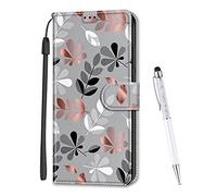 MadBee Coque Compatible avec iPhone XS Max 6,5 Pouces, Imprimé Coloré Motif Portefeuille Housse en Cuir synthétique avec Support et Cartes Compartiments pour iPhone XS Max (Feuilles)