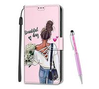 MadBee Coque Compatible avec Nokia G60 5G, Imprimé Coloré Motif Portefeuille Housse en Cuir synthétique avec Support et Cartes Compartiments pour Nokia G60 5G (Fille)