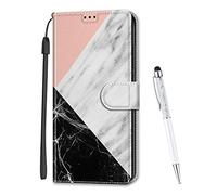 MadBee Coque Compatible avec Xiaomi Mi 12T / Xiaomi 12T Pro/Redmi K50 Ultra, Imprimé Coloré Motif Portefeuille Housse en Cuir synthétique avec Support et Cartes Compartiments (Marbre B)