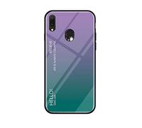 MadBee Coque pour ASUS ZenFone Max Pro M1 ZB601KL [avec Film de Protection écran],Coque avec Revêtement Arrière en Verre Trempé avec Motif Marbre + TPU Silicone Souple Case Cover (Violet)
