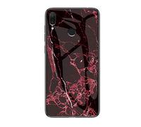 MadBee Coque pour Huawei Honor Play [avec Film de Protection écran],Coque avec Revêtement Arrière en Verre Trempé avec Motif Marbre + TPU Silicone Souple Anti Choc Case Cover (Marbre#6)