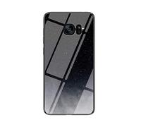 MadBee Coque pour Huawei Mate 20 Lite [avec Film de Protection écran],Coque avec Revêtement Arrière en Verre Trempé avec Motif Ciel étoilé+ TPU Silicone Souple Case Cover (Ciel étoilé Noir)
