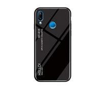 MadBee Coque pour Huawei Nova 3i [avec Film de Protection écran],Coque avec Revêtement Arrière en Verre Trempé avec Motif Marbre + TPU Silicone Souple Anti Choc Case Cover (Noir)