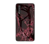 MadBee Coque pour Samsung Galaxy A50 [avec Film de Protection écran],Coque avec Revêtement Arrière en Verre Trempé avec Motif Marbre + TPU Silicone Souple Anti Choc Case Cover (Marbre#6)