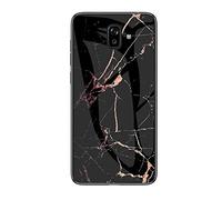 MadBee Coque pour Samsung Galaxy J6 Plus [avec Film de Protection écran],Coque avec Revêtement Arrière en Verre Trempé avec Motif Marbre + TPU Silicone Souple Anti Choc Case Cover (Marbre#5)