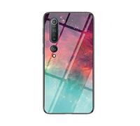 MadBee Coque pour Xiaomi Mi 10 [avec Film de Protection écran],Coque avec Revêtement Arrière en Verre Trempé avec Motif Ciel étoilé+ TPU Silicone Souple Anti Choc Case Cover (Couleur Starry Sky)