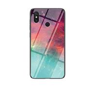 MadBee Coque pour Xiaomi Mi Max 3 [avec Film de Protection écran],Coque avec Revêtement Arrière en Verre Trempé avec Motif Ciel étoilé+ TPU Silicone Souple Anti Choc Case Cover (Couleur Starry Sky)