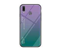 MadBee Coque pour Xiaomi Redmi Note 7 [avec Film de Protection écran],Coque avec Revêtement Arrière en Verre Trempé avec Motif Marbre + TPU Silicone Souple Anti Choc Case Cover (Violet)