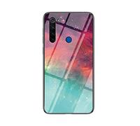 MadBee Coque pour Xiaomi Redmi Note 8T [avec Film de Protection écran],Coque avec Revêtement Arrière en Verre Trempé avec Motif Ciel étoilé+ TPU Silicone Souple Case Cover (Couleur Starry Sky)