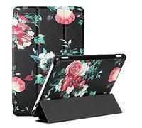 MadBee Tablet Coque pour All-New Amazon Fire HD 10/HD 10 Plus (11th Gen, 2021), PU Cuir Flip Housse Étui Support Coque de Tablet, Léger Housse Tablette Cover [Sommeil/Réveil Automatique] (Fleur)