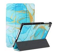 MadBee Tablet Coque pour Huawei MatePad T10/T10S (9.7 inch, 2020 Release), PU Cuir Flip Housse Étui Support Coque de Tablet, Léger Housse Tablette Cover [Non Sommeil/Réveil Automatique] (Or Bleu)