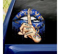 Madcolitote Autocollant 3D en vinyle de sensibilisation à l'autisme silencieux pour voiture, 45,7 cm