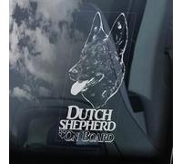 Madcolitote Autocollant en vinyle pour fenêtre de voiture Motif berger hollandais à bord