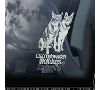 Madcolitote Autocollant en vinyle pour fenêtre de voiture Motif chiens loups tchécoslovaques à bord