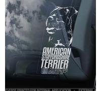 Madcolitote Autocollant pour fenêtre de voiture American Staffordshire Terrier on Board Staffie Staffy Staffy Bull Dog - Cadeau en vinyle découpé - Cadeau amusant pour animal domestique