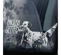 Madcolitote Autocollant pour fenêtre de voiture avec inscription « English Setter on Board » - En vinyle - Cadeau amusant - Cadeau pour chien