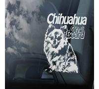 Madcolitote Autocollant pour fenêtre de voiture Chihuahua on Board - Idée cadeau - Autocollant en vinyle - Autocollant amusant pour pare-chocs - Cadeau pour maman et papa