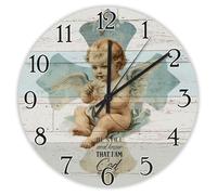 Madcolitote Be still And Know That I Am God Psaum 46 10 Horloge murale en bois avec verset de la Bible de Jésus 25,4 cm Grande horloge murale à piles Citation religieuse Décoration artistique pour