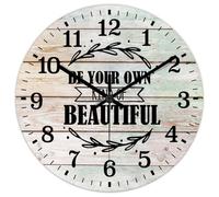 Madcolitote Be Your Own Horloge murale en bois avec verset de la Bible - 25,4 cm - Décoration d'intérieur chrétienne pour la maison, la cuisine, le bureau, l'école, la salle de bain